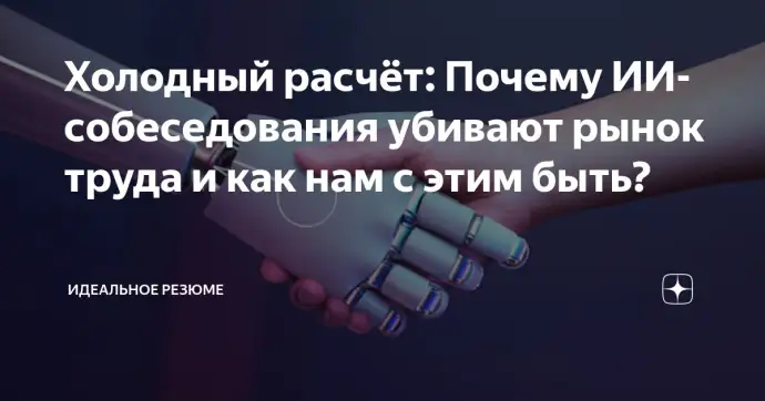 ​ХОЛОДНЫЙ РАСЧЁТ ПОЧЕМУ ИИ-СОБЕСЕДОВАНИЯ УБИВАЮТ РЫНОК ТРУДА И КАК НАМ С ЭТИМ БЫТЬ