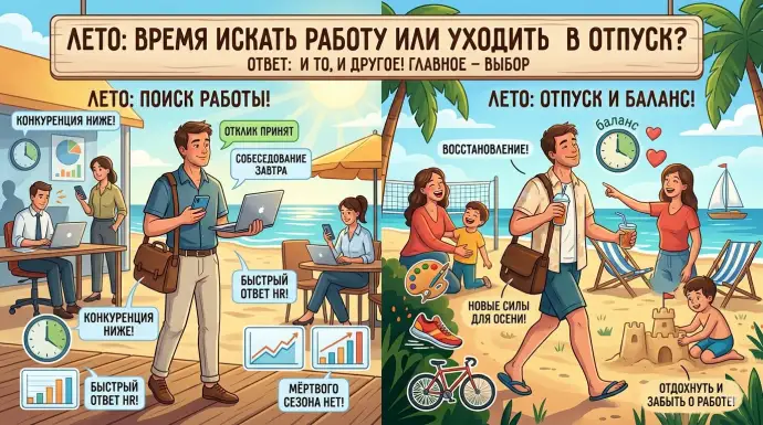 ЛЕТО. ВРЕМЯ ИСКАТЬ РАБОТУ ИЛИ УХОДИТЬ В ОТПУСК? ЛЕТО. ВРЕМЯ ИСКАТЬ РАБОТУ ИЛИ УХОДИТЬ В ОТПУСК?
