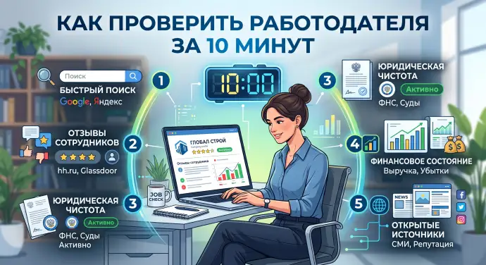 КАК ПРОВЕРИТЬ РАБОТОДАТЕЛЯ ЗА 10 МИНУТ
