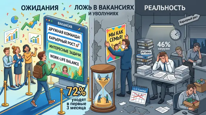 Ложь в вакансии или почему 72% новичков уходят в первые 3 месяца